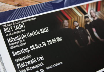 Tickets Billy Talent Afraid of heights düsseldorf